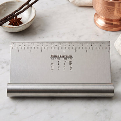 Big Stainless Steel Dough Scraper Cutter 22 X 12 Cm With Scale (1 Pc)
