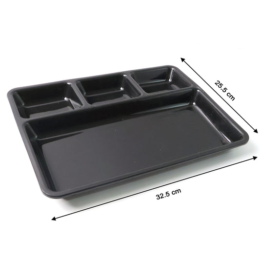 Plastic 4-compartment Rectangular Meal Serving Tray  Sectioned Dining Plate (1 Pc)