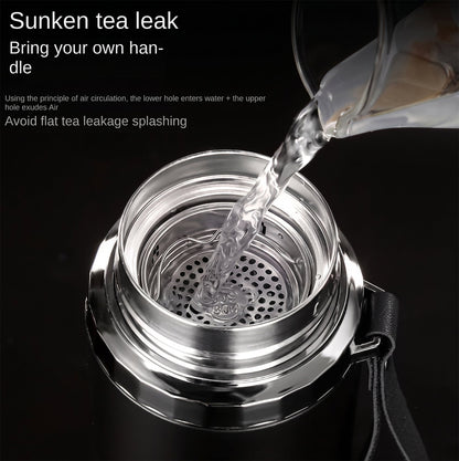 Vacuum Insulated Water Bottle 1000ml Steel Hot And Cold Flask With Cup Lid (1 Pc)