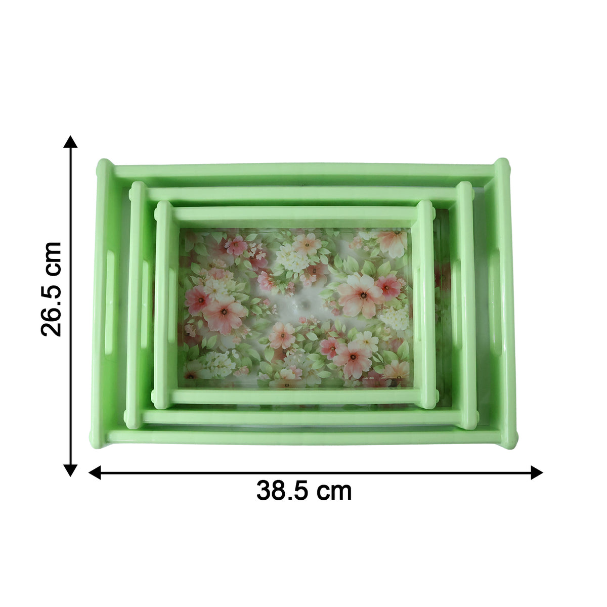 Supermom Floral Printed Multipurpose Serving Tray Set (3 Pc Set)
